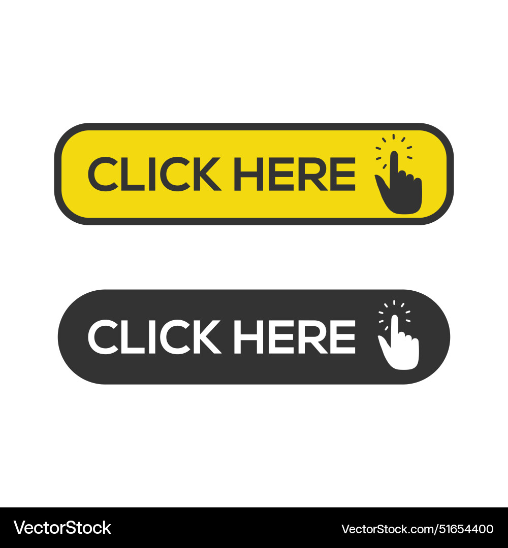 Click button with hand clicking isolated Vector Image
