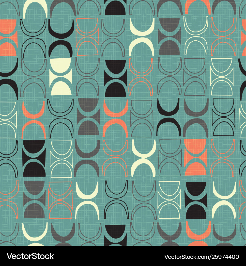 Crescent Circle Pattern - Retro Style vector image