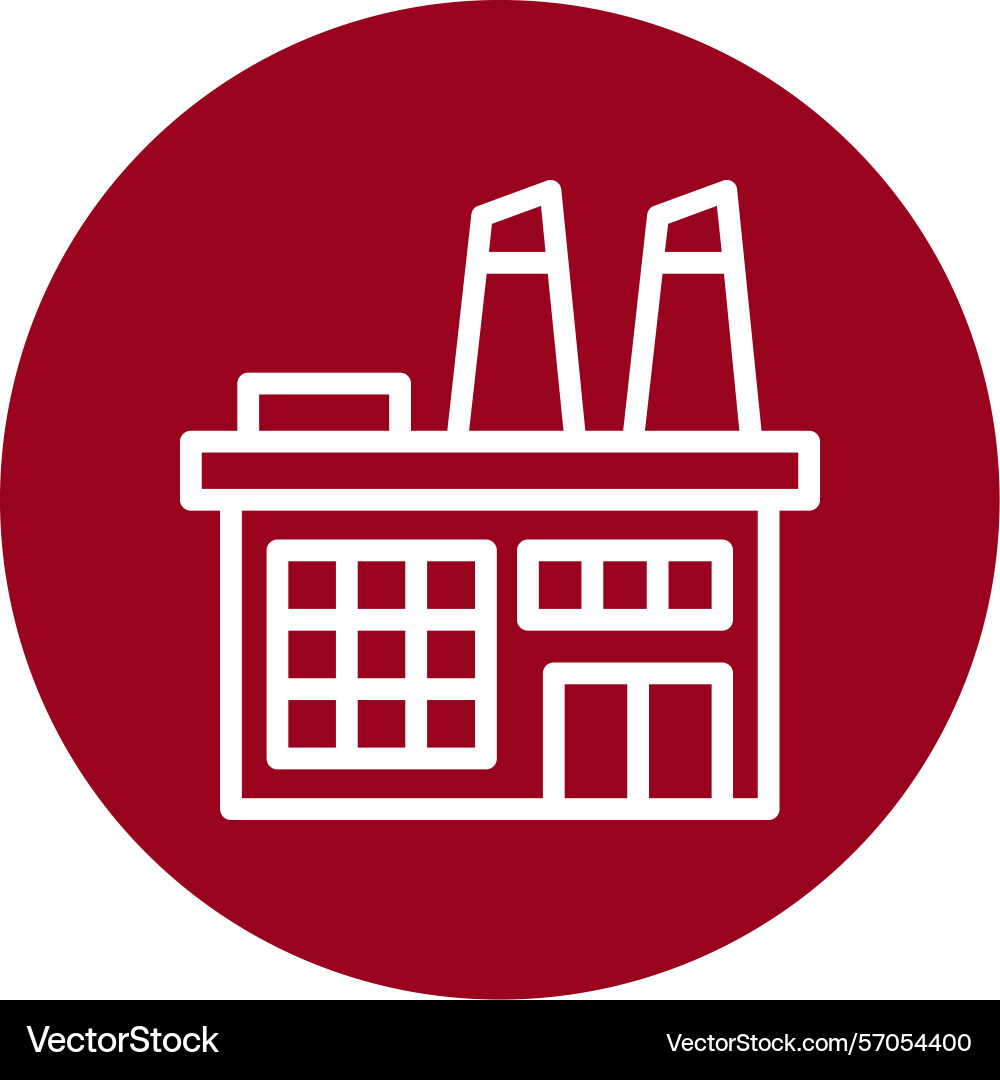 Factory window line circle style icon design Vector Image