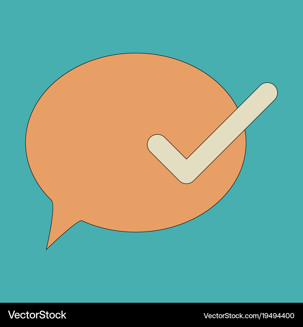 Flat check message icon Vector Image