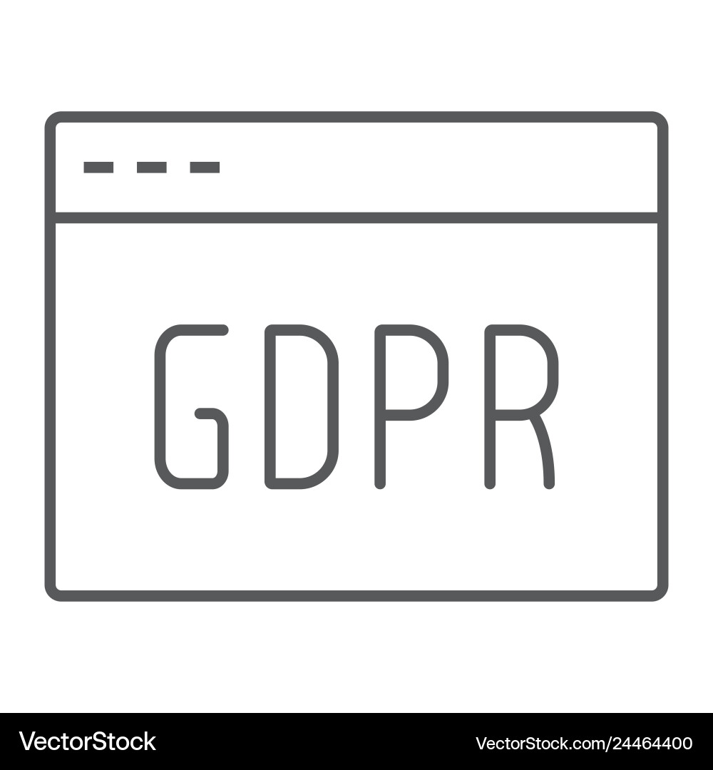 Gdpr site thin line icon webpage and website Gdpr site thin line icon webpage and website Vector Image