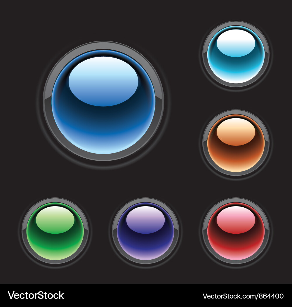Glossy buttons set Vector Image