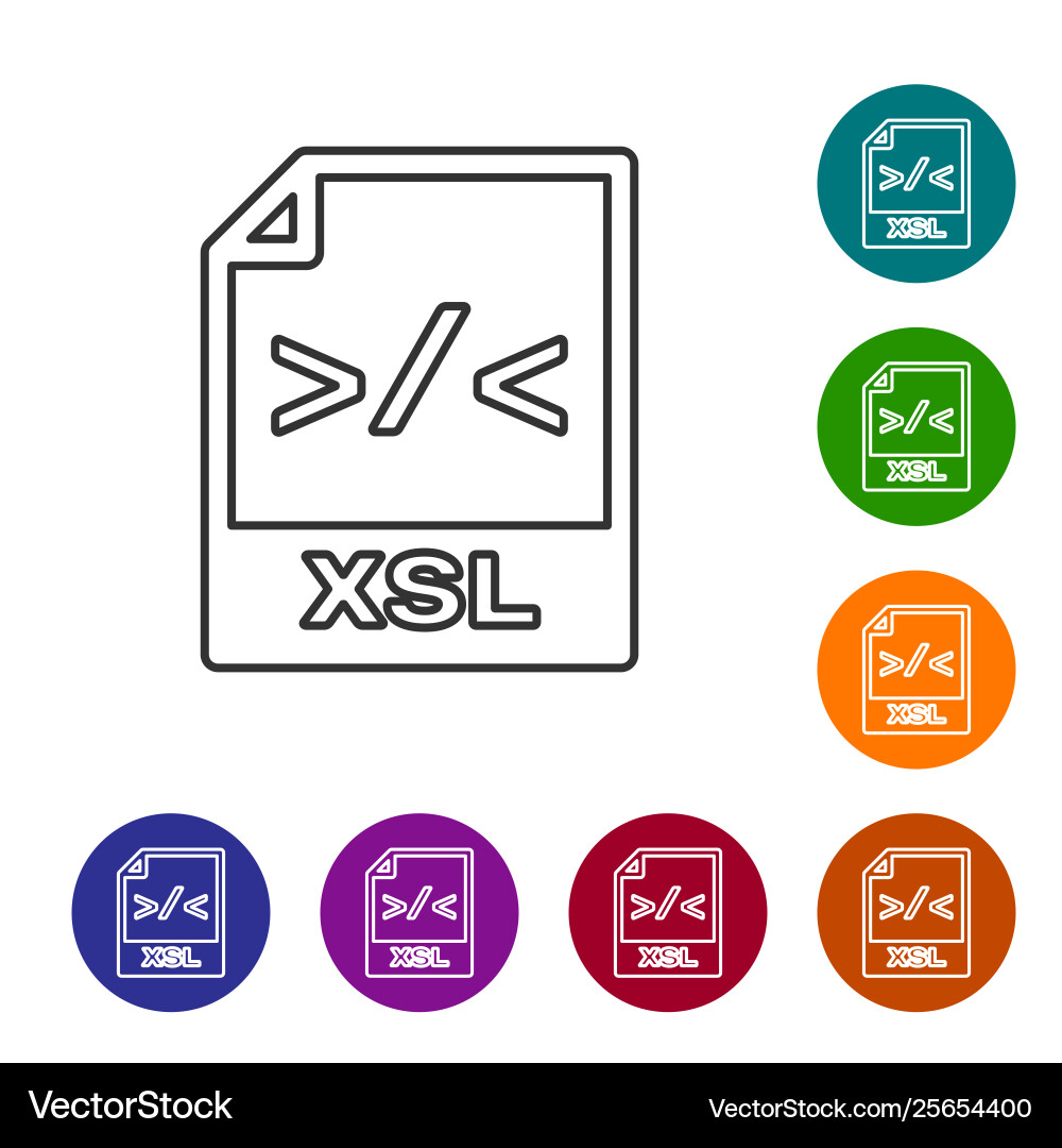 Grey xsl file document icon download button vector image