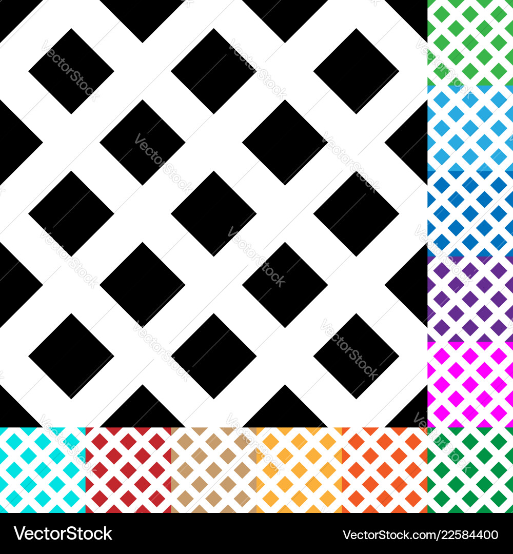 Grid mesh squares pattern in 12 colors Vector Image