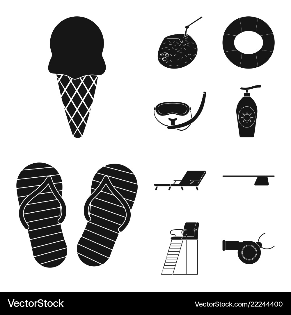 Isolated object of pool and swimming sign set vector image