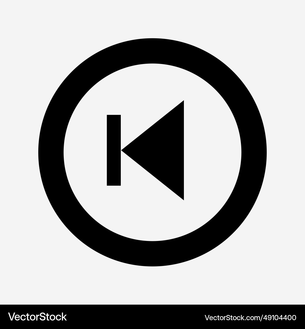 Multi media rewind button icon Vector Image