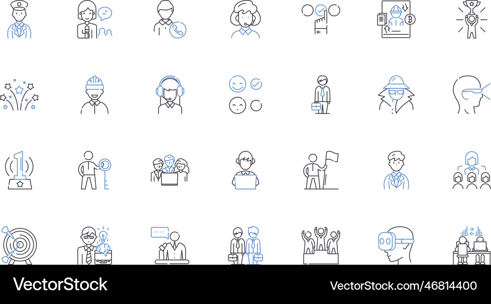 Operation functioning line icons collection Vector Image