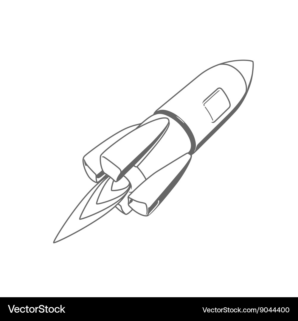 Outer space with a rocket vector image