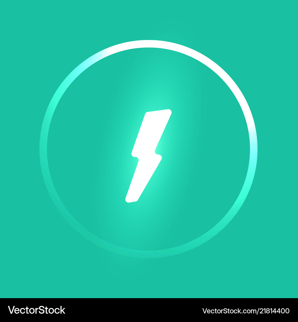 Power button template glowing lightning Power button template glowing lightning vector image