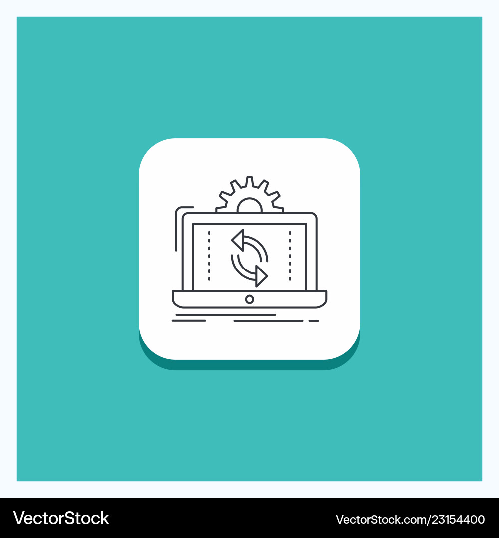 Round button for data processing analysis vector image