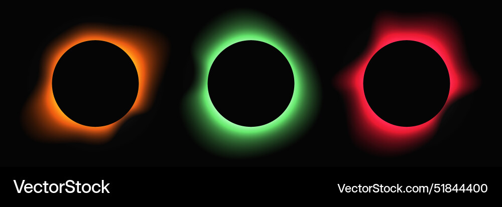 Set of circle illuminate light frames Set of circle illuminate light frames vector image