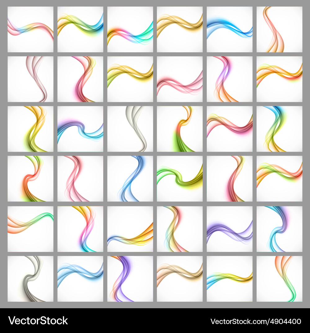 Set of wavy soft backgrounds Vector Image