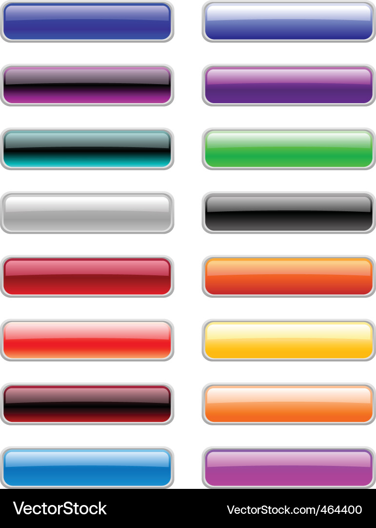 Shiny Rectangle Buttons vector image