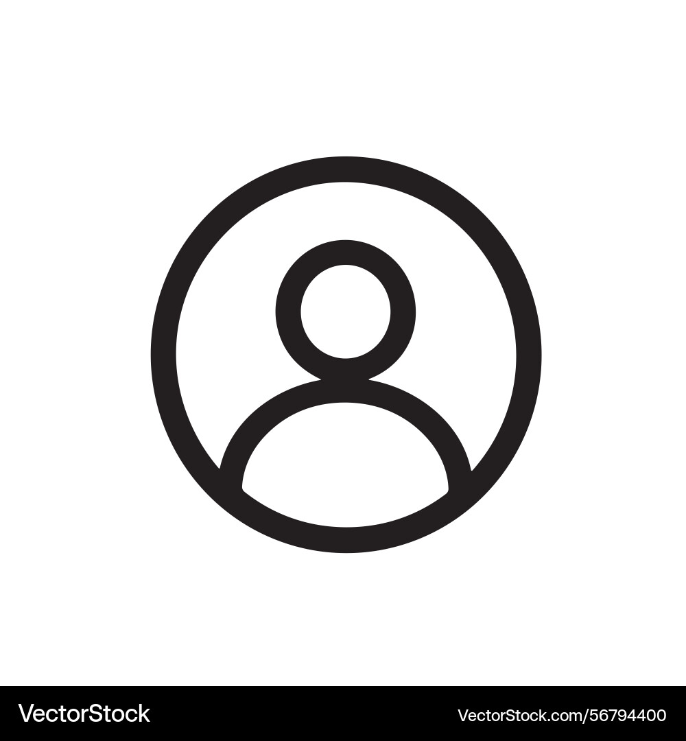 Simple line drawing circle user avatar profile Vector Image