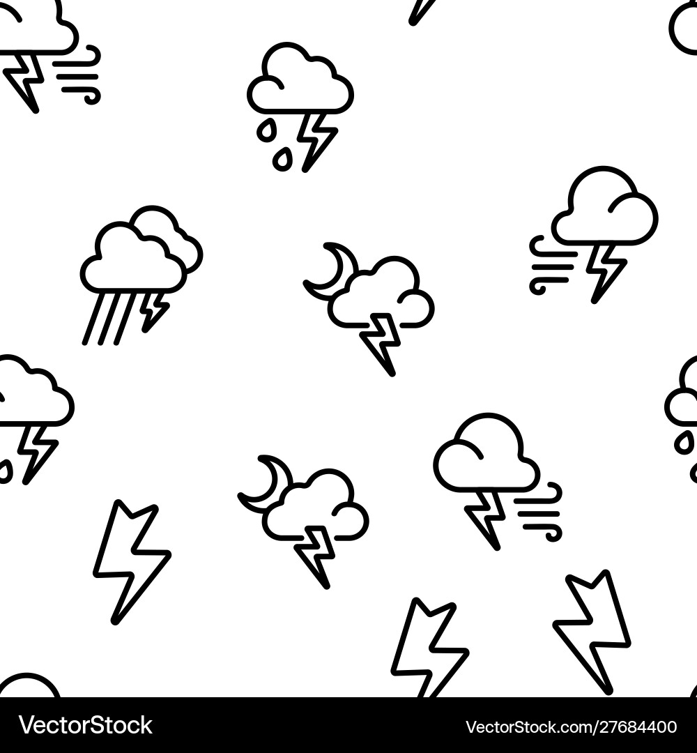 Thunder and lightning seamless pattern Thunder and lightning seamless pattern vector image