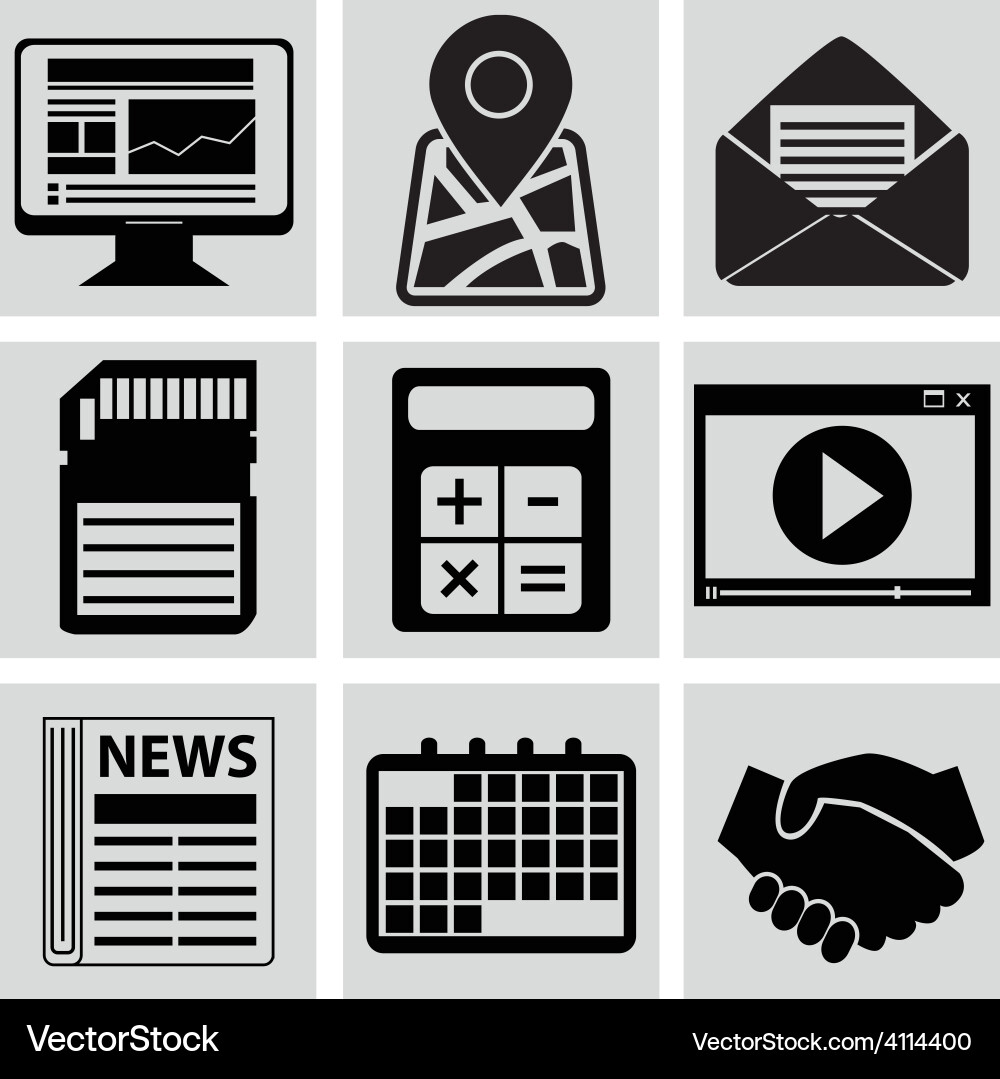 Web design and technology icons Vector Image