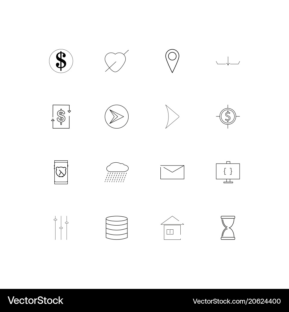 Web und Text einfache lineare Symbole gesetzt umrissen Web und Text einfache lineare Symbole gesetzt umrissen vektorbild
