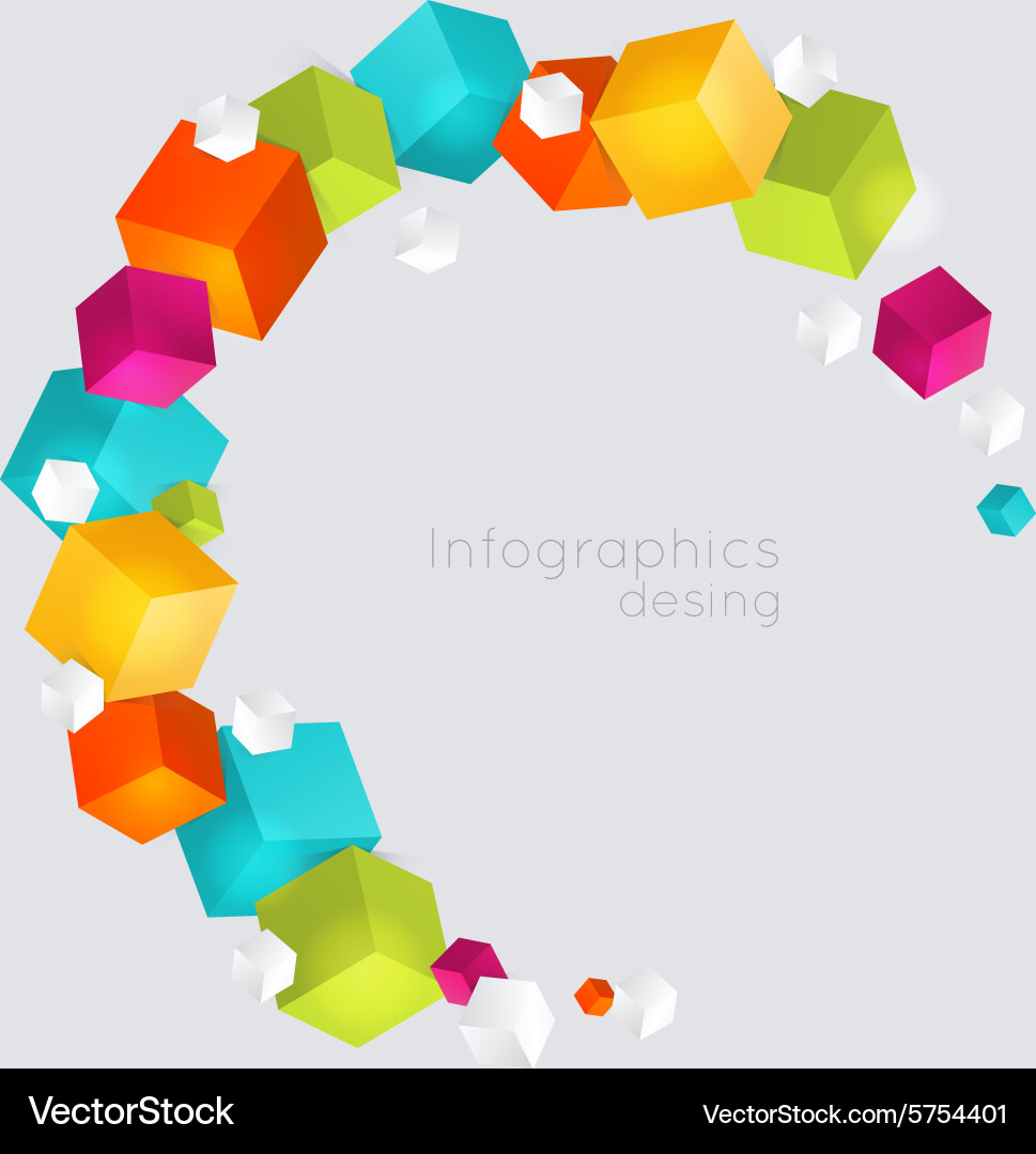 Abstract color cubes background vector image