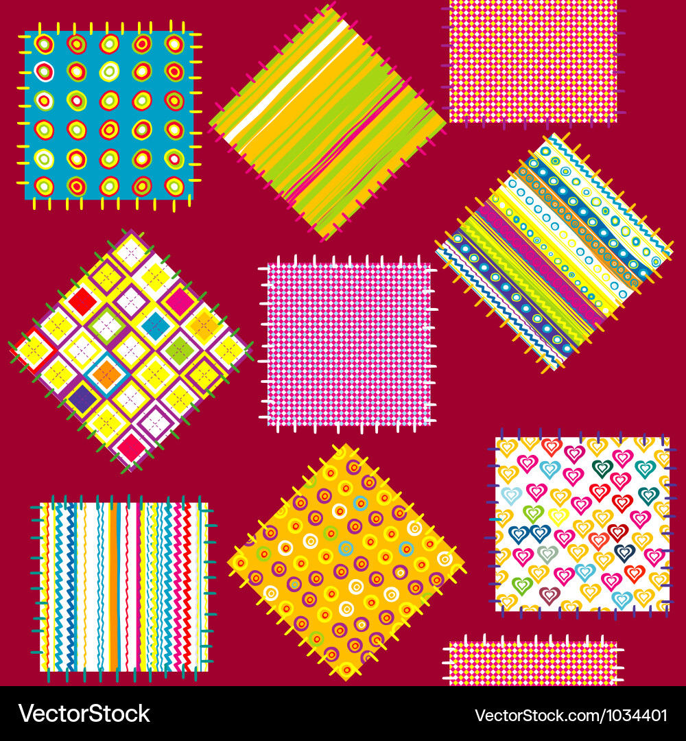 Background with set of colored patterns Vector Image