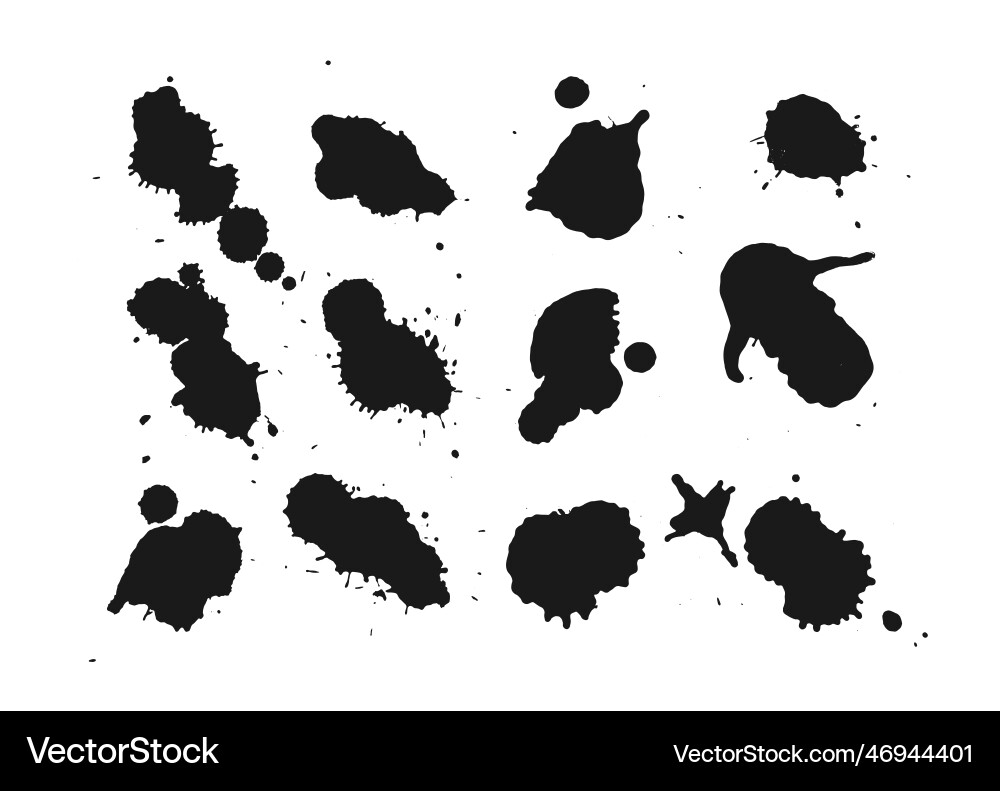 Black Ink Splatter Grunge Texture Vector Image