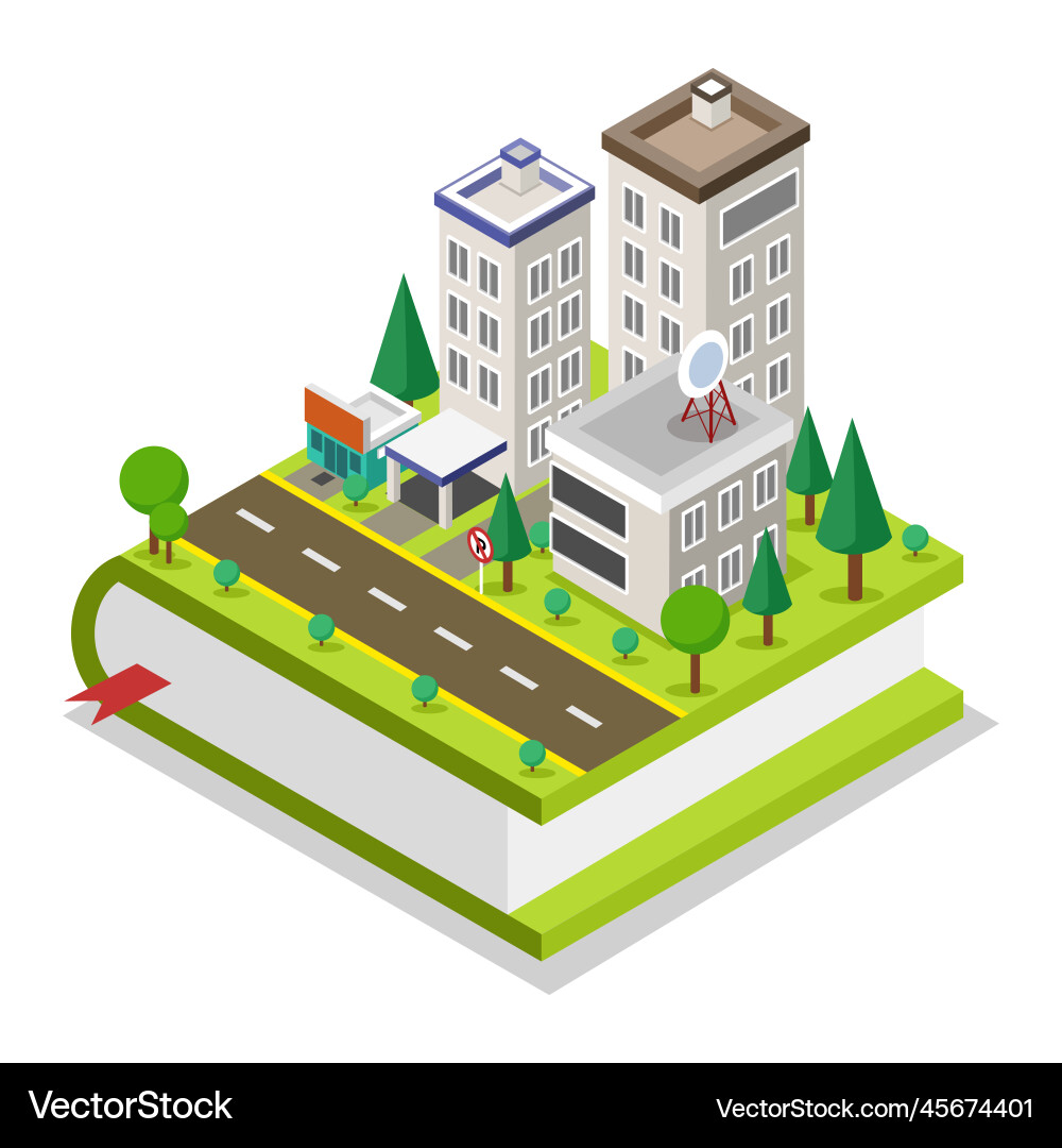 Building 3d isometric design Vector Image