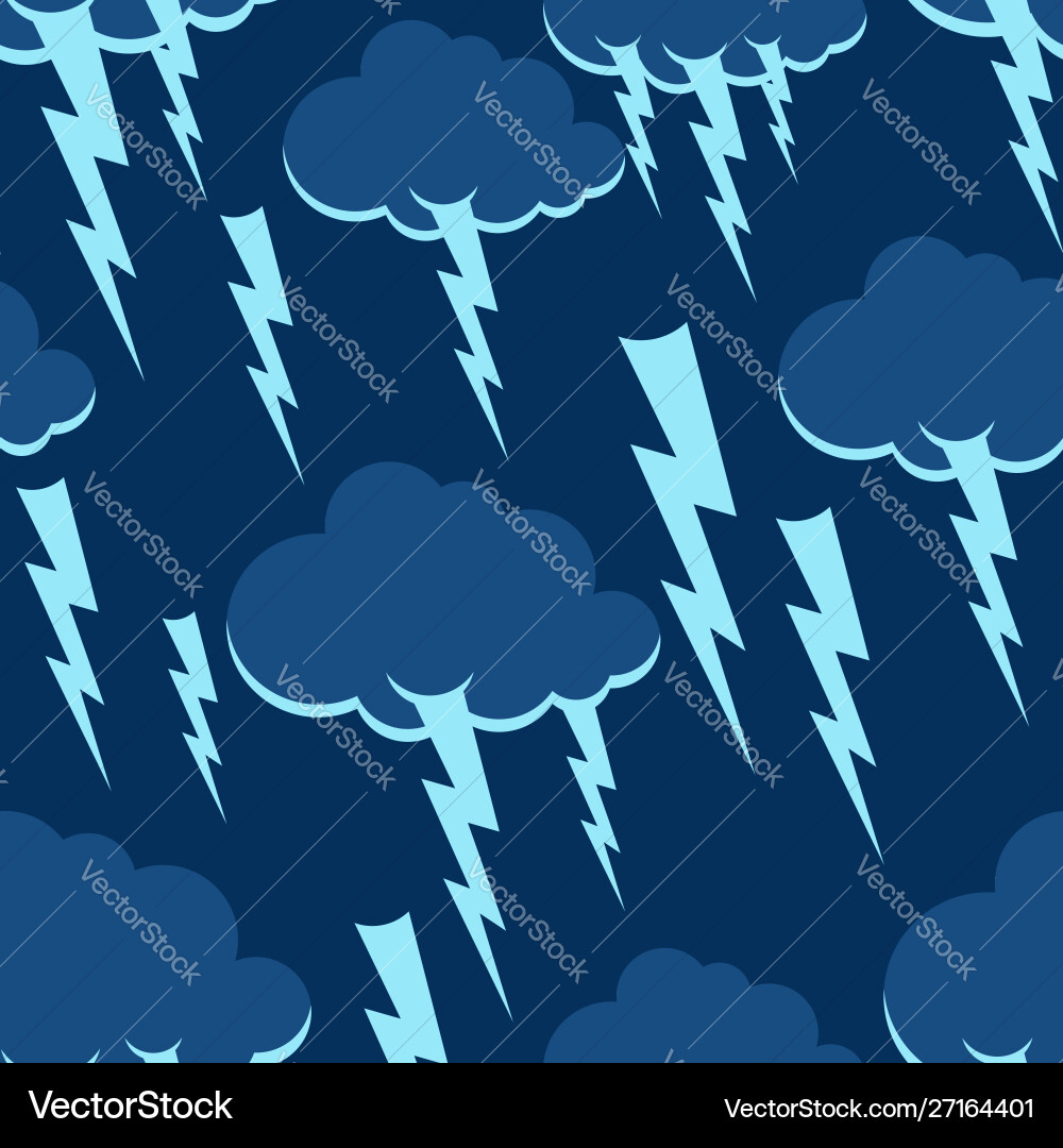 Cloud and lightning pattern seamless thunderstorm Cloud and lightning pattern seamless thunderstorm vector image