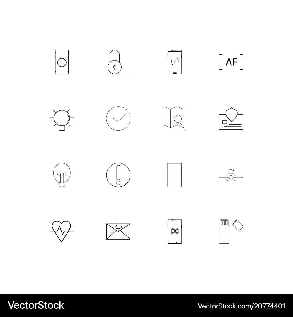 Devices linear thin icons set outlined simple Vector Image