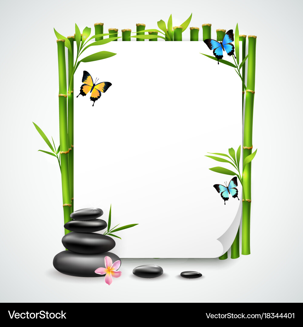 Empty sheet with spa icons Vector Image