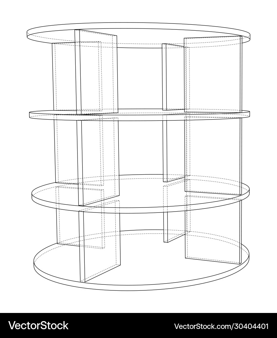 Empty showcase outline rendering 3d vector image