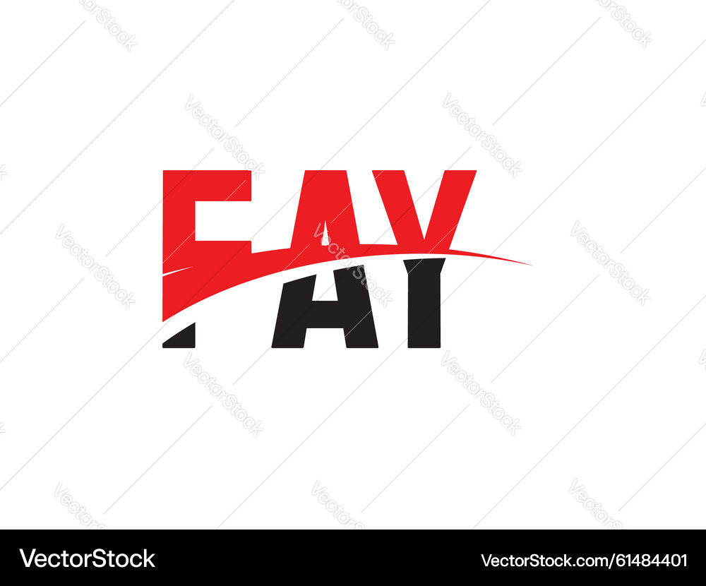 Fay Initial Logo Template - Red & Black – Royalty-Free Vector