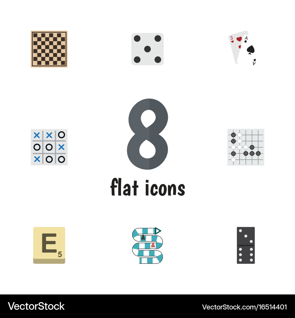 Flat icon play set of bones game multiplayer ace vector image