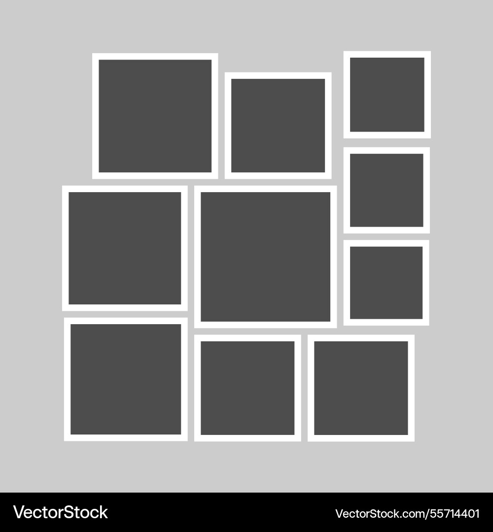 Grid template with empty photo frames designed Vector Image