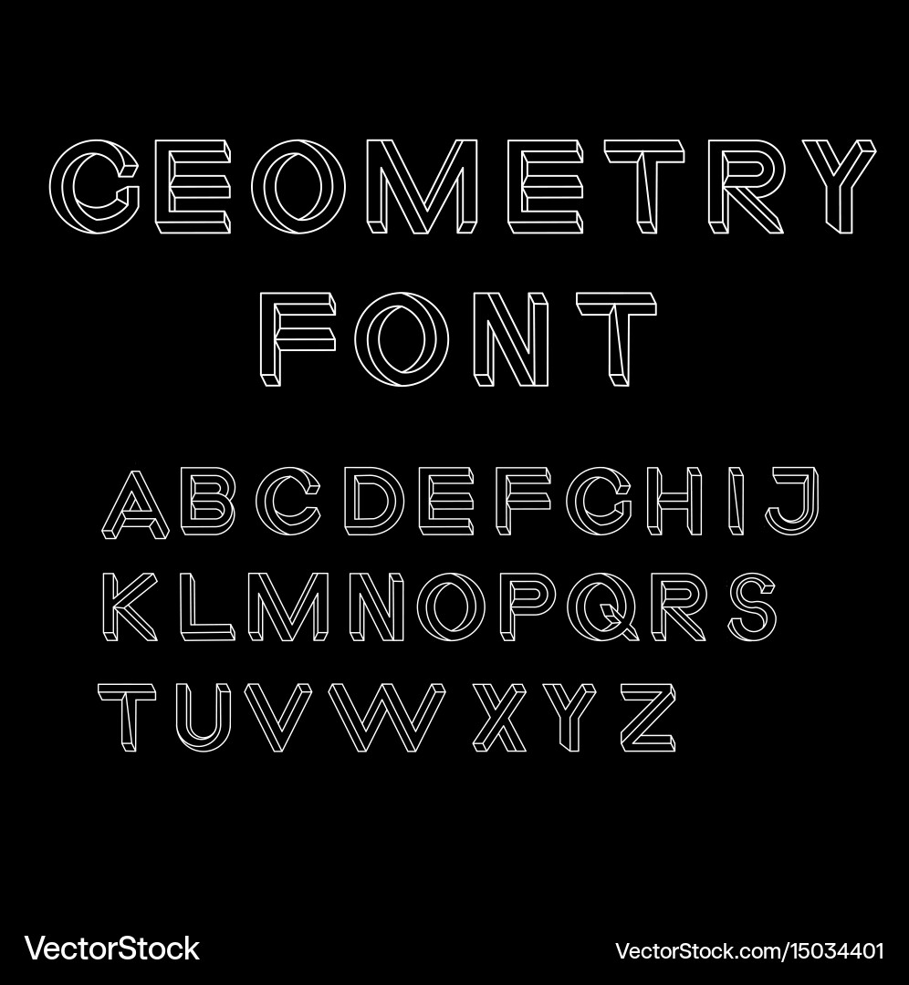 Impossible Geometry Font Vector Image