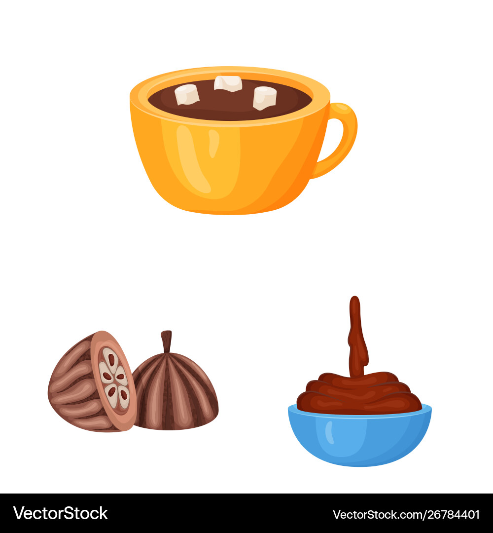 Isolated object cocoa and beans icon set Isolated object cocoa and beans icon set Vector Image