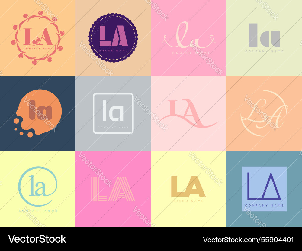 La logo firma vorlagen Buchstaben l und ein logotype La logo firma vorlagen Buchstaben l und ein logotype vektorbild