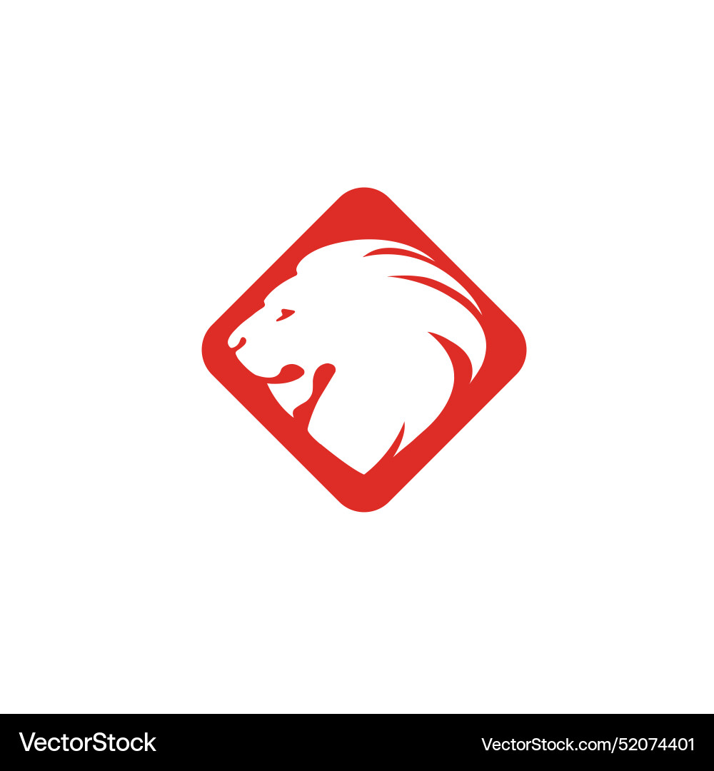 Lion head logo template design Royalty Free Vector Image
