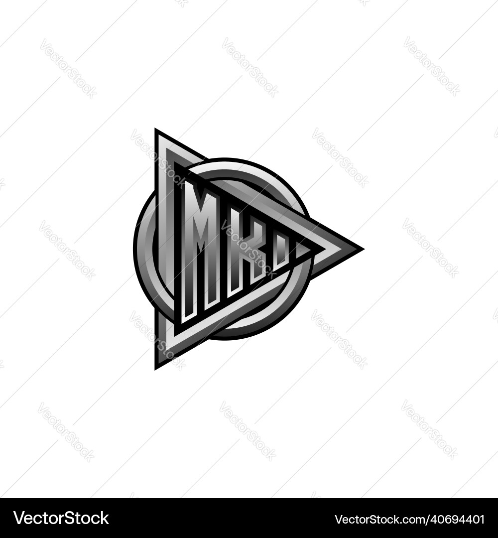 Mk logo letter triangle and circle rounded Vector Image