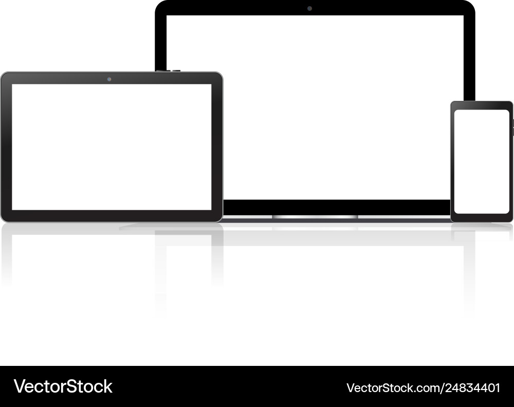 Mock up computer laptop tablet and smart Mock up computer laptop tablet and smart vector image
