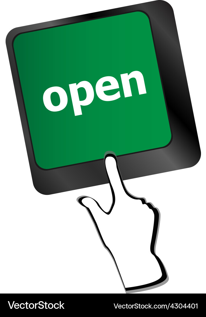 Open button on the computer keyboard Vector Image
