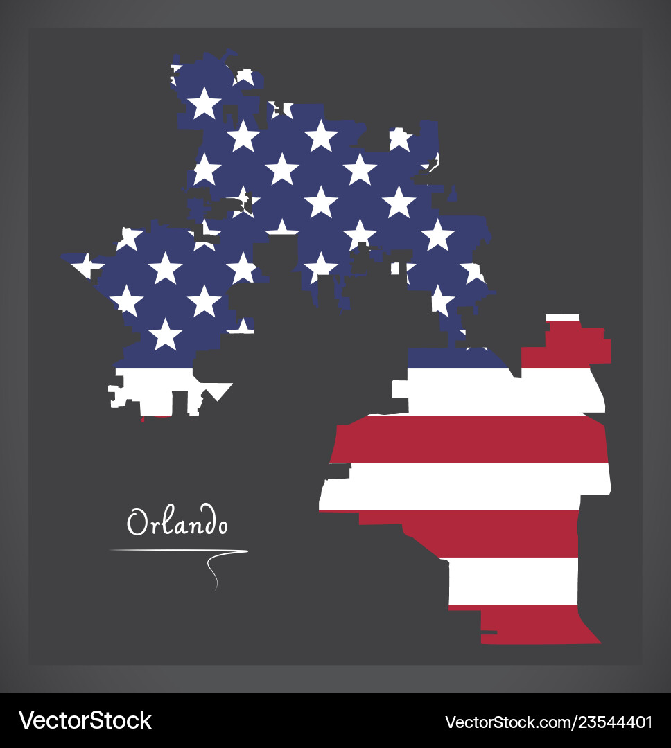 Orlando florida city map with american national Vector Image
