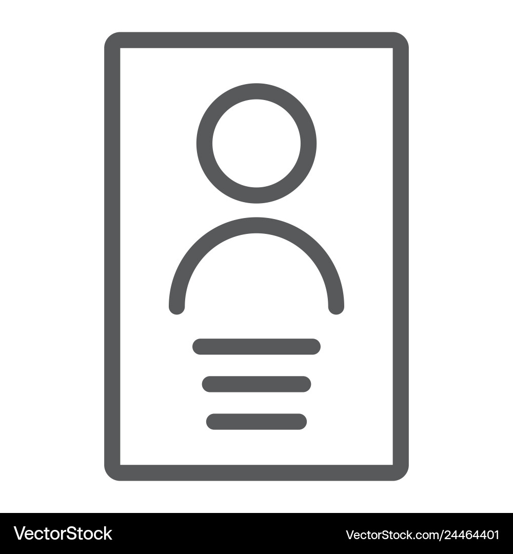 Personal data line icon file and information vector image