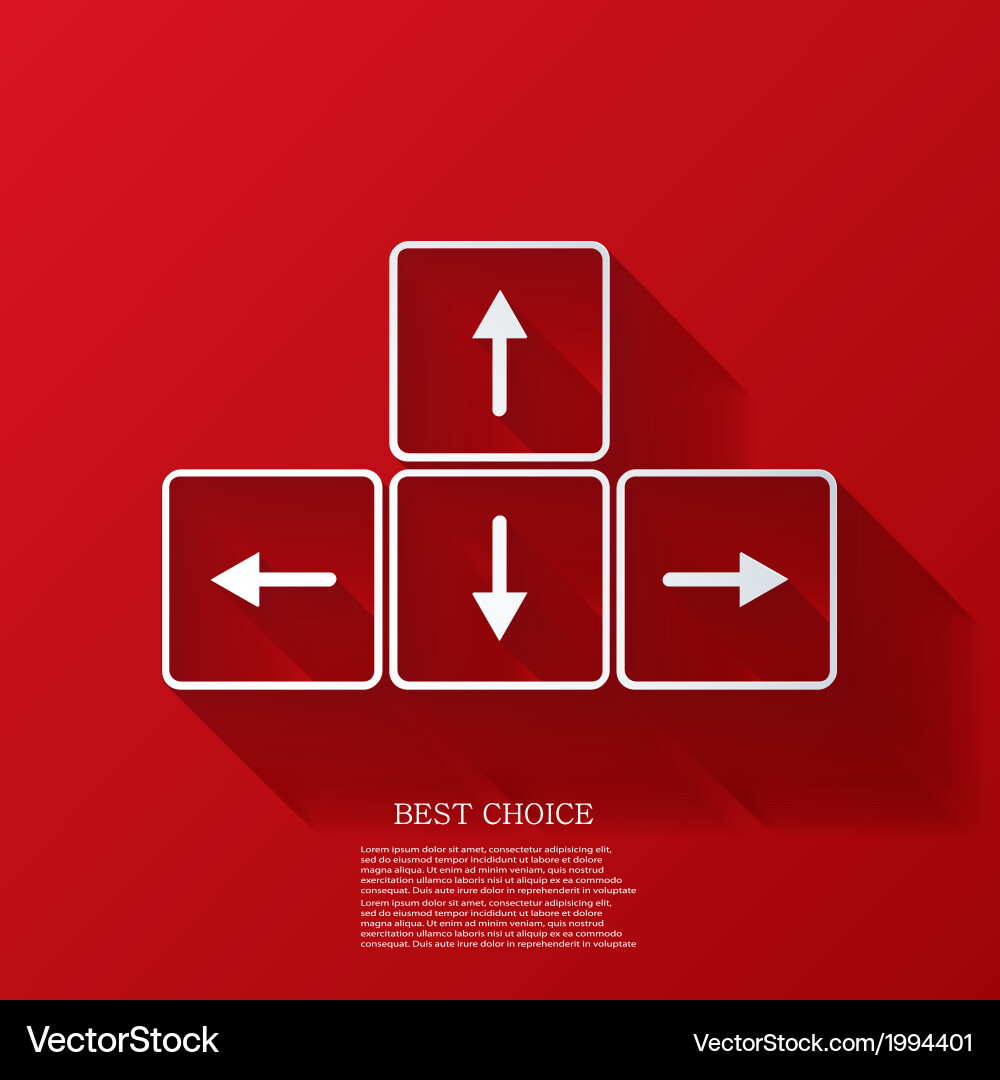 Red Keyboard Arrows Buttons vector image
