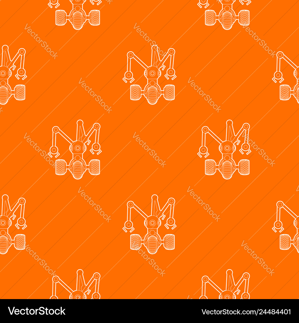 Robot with three tentacle pattern orange Robot with three tentacle pattern orange vector image