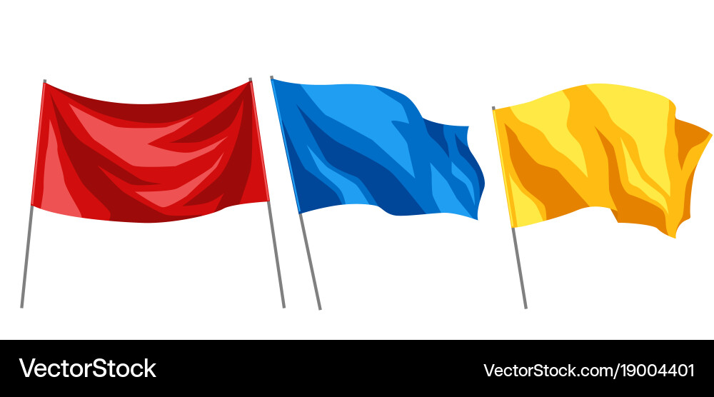 Set of multicolored flags on white background Vector Image