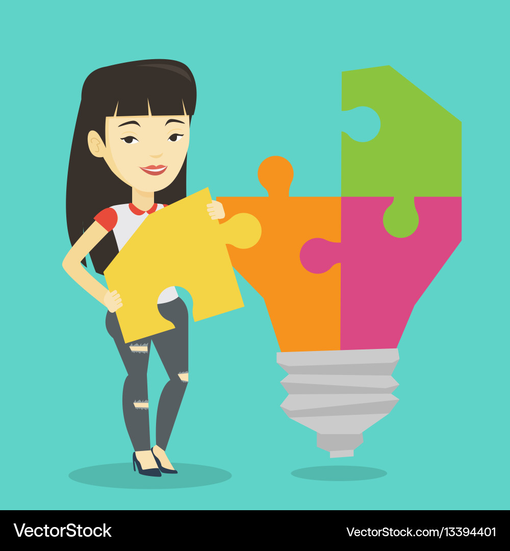 Student with idea lightbulb Student with idea lightbulb vector image