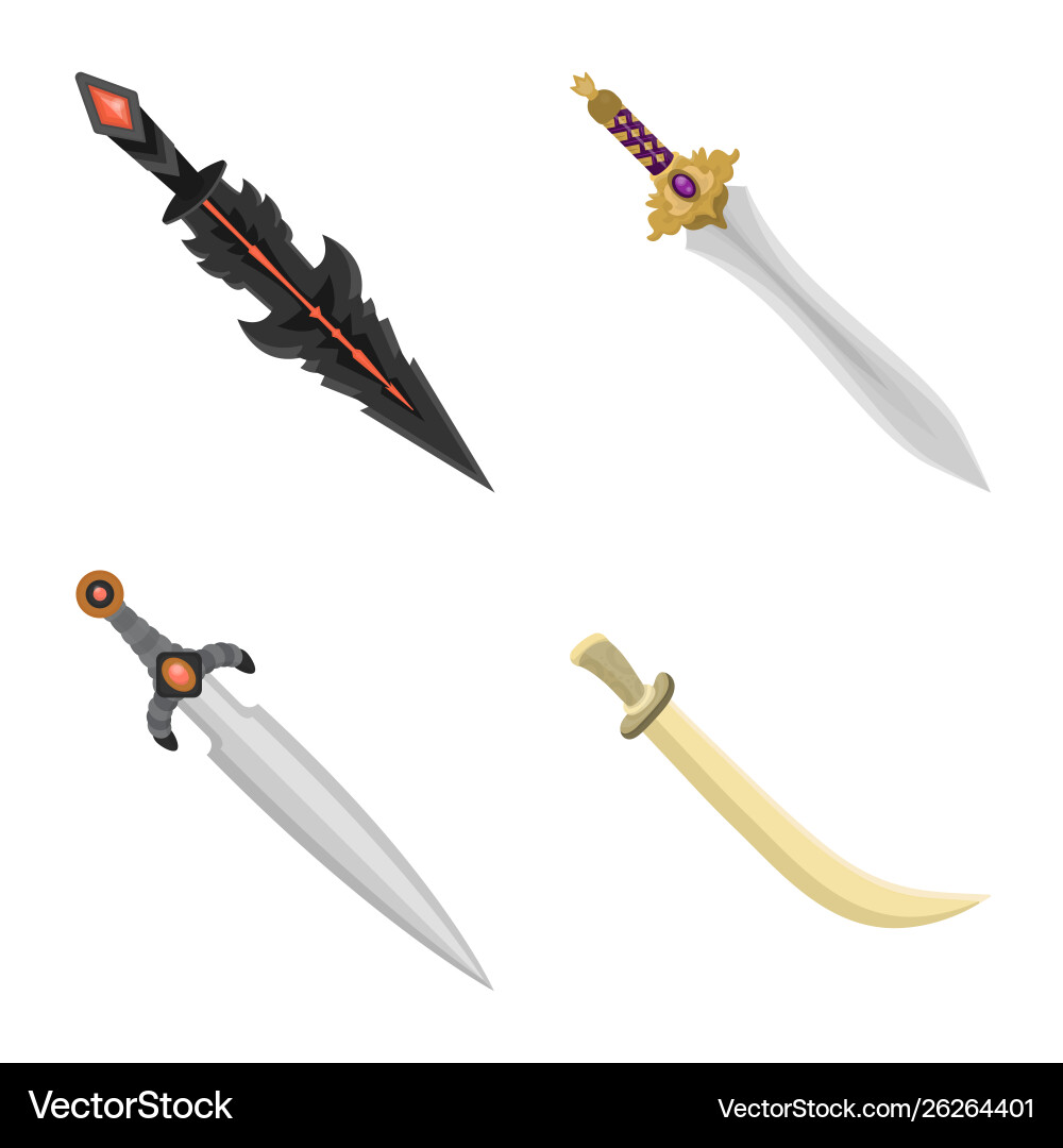 Sword and Dagger Icon Set vector image