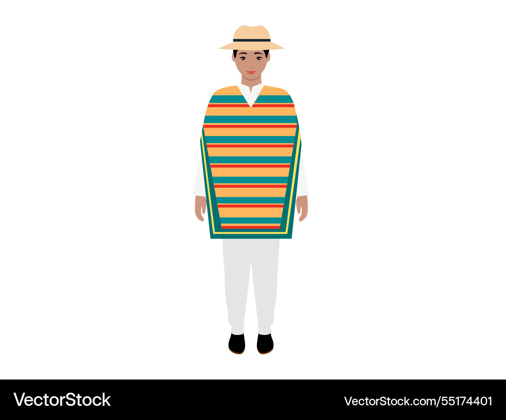 Traditional attire of man in colorful striped Traditional attire of man in colorful striped vector image
