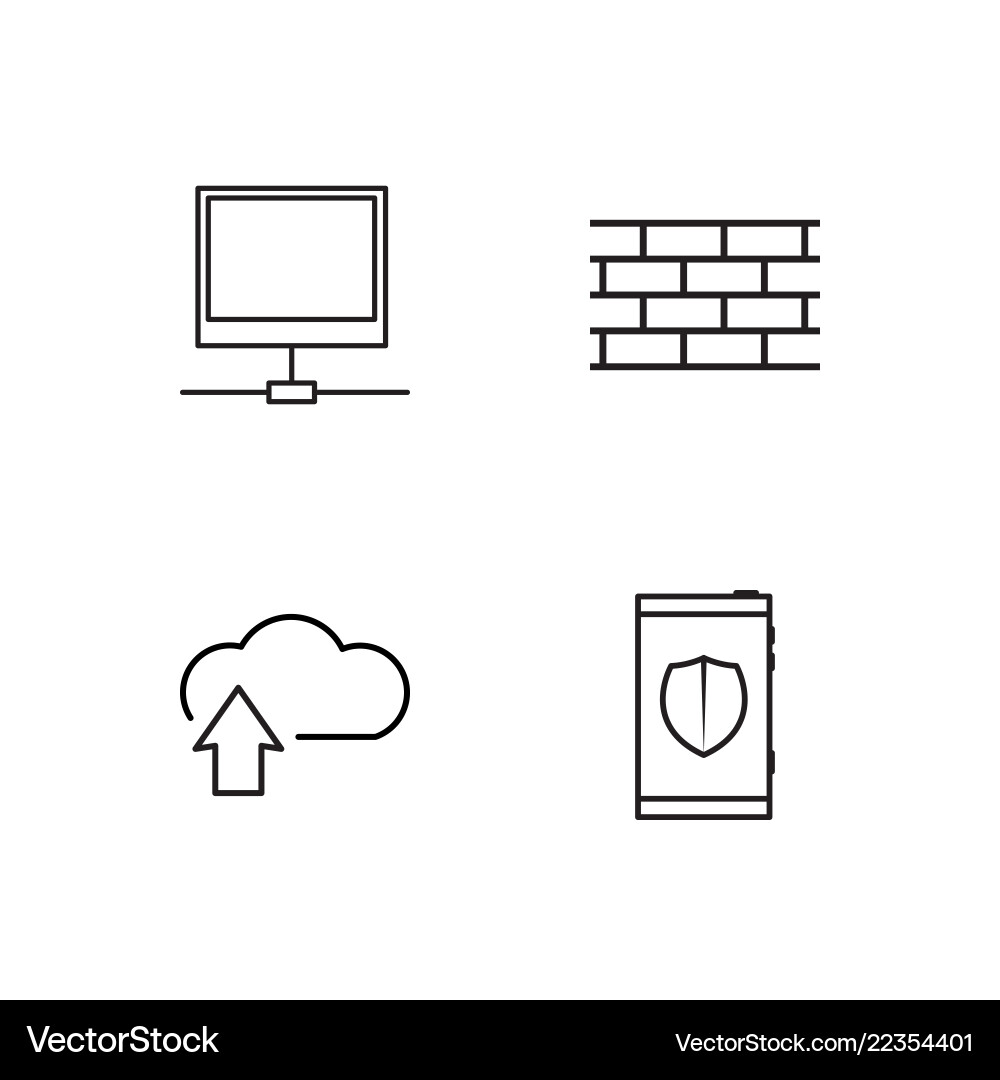 Web simple outlined icons set vector image