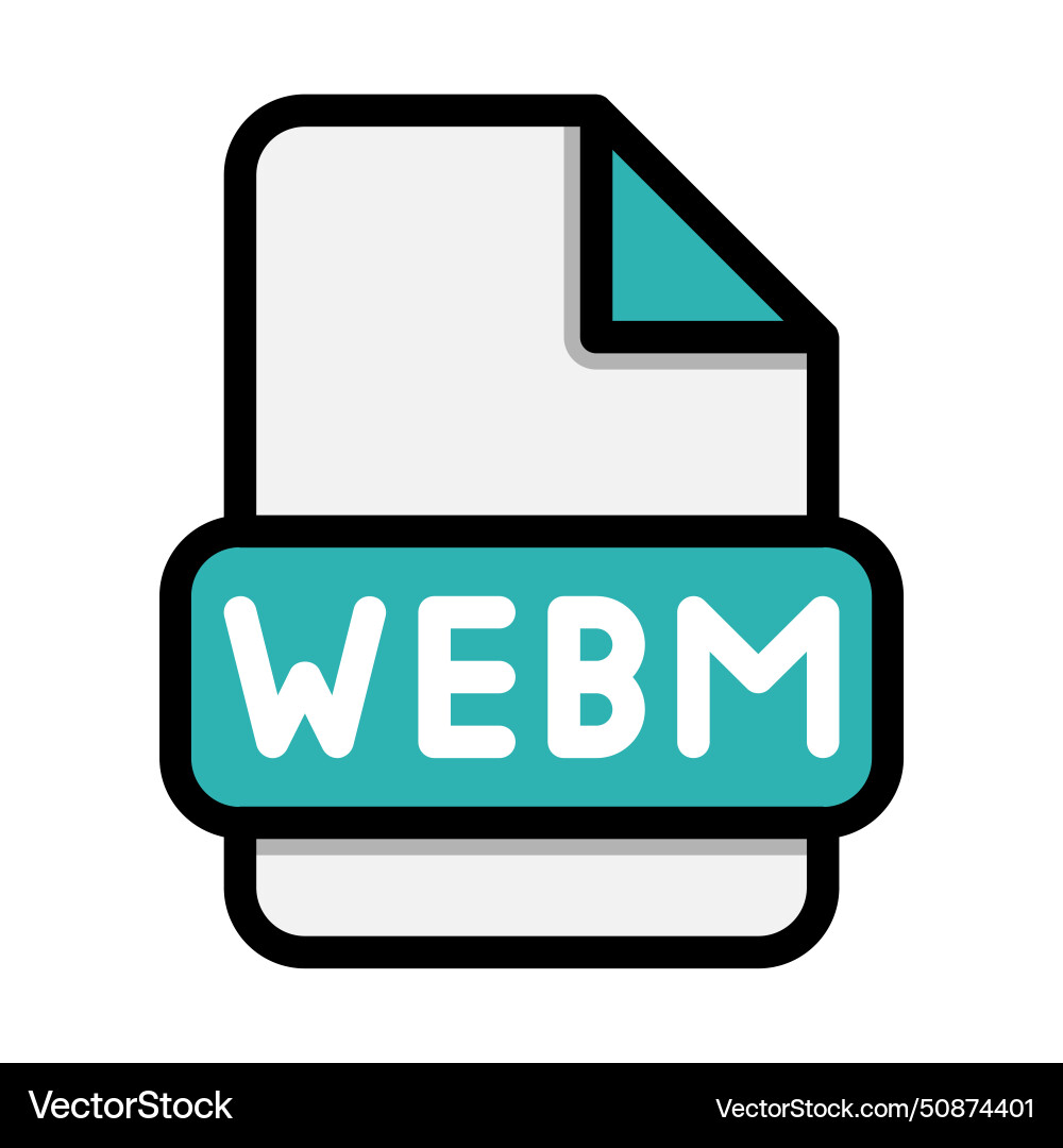 Webm file icons flat extension icon video Webm file icons flat extension icon video vector image