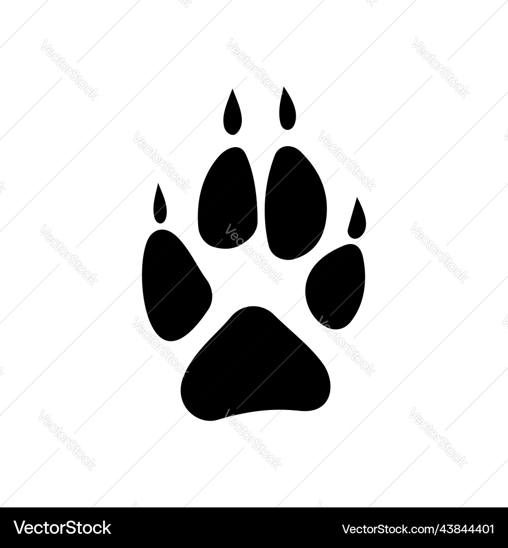 Wolf footsteps on footpath isolate silhouette icon Wolf footsteps on footpath isolate silhouette icon vector image